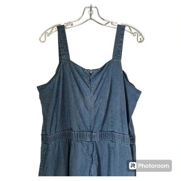 LOFT Outlet size 10 chambray wide leg jumpsuit - Picture 4 of 5